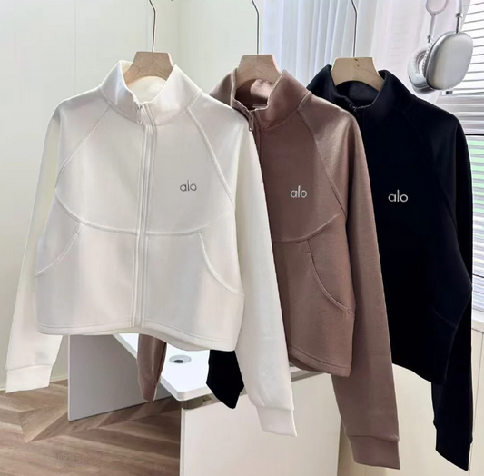 High-Neck Zip-Up Jacket